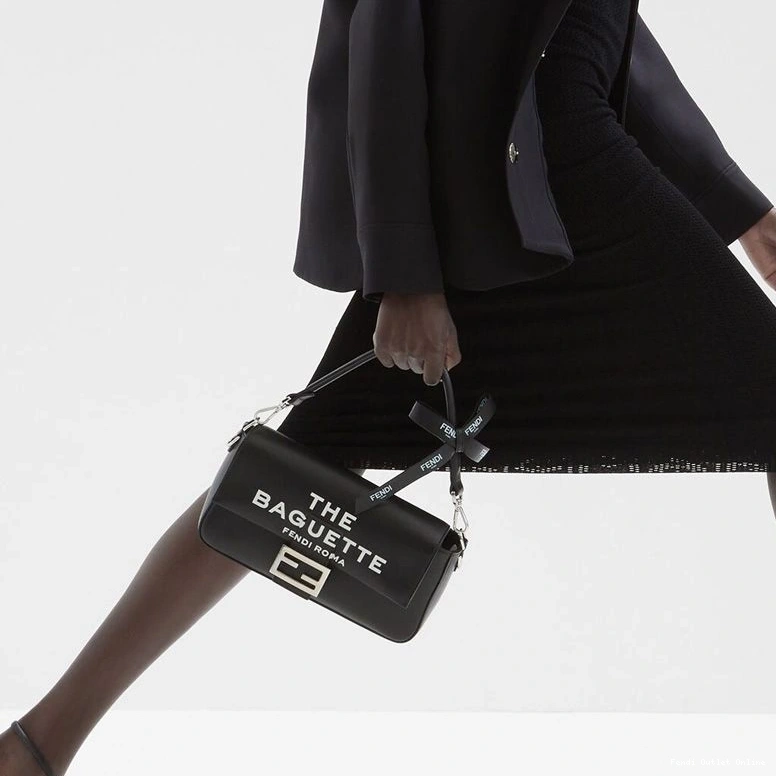 Affordable Leather Medium Baguette Black The Baguette Motif In Nappa Fendi Bag 0810
